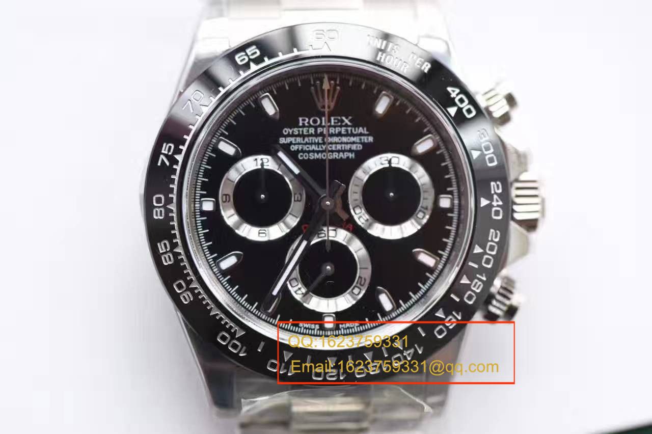 【N Factory 最新V7版本】 Rolex  Cosmograph Daytona  Ditongna 复刻高仿116500LN-78590黑盘机械手表 / RBF003