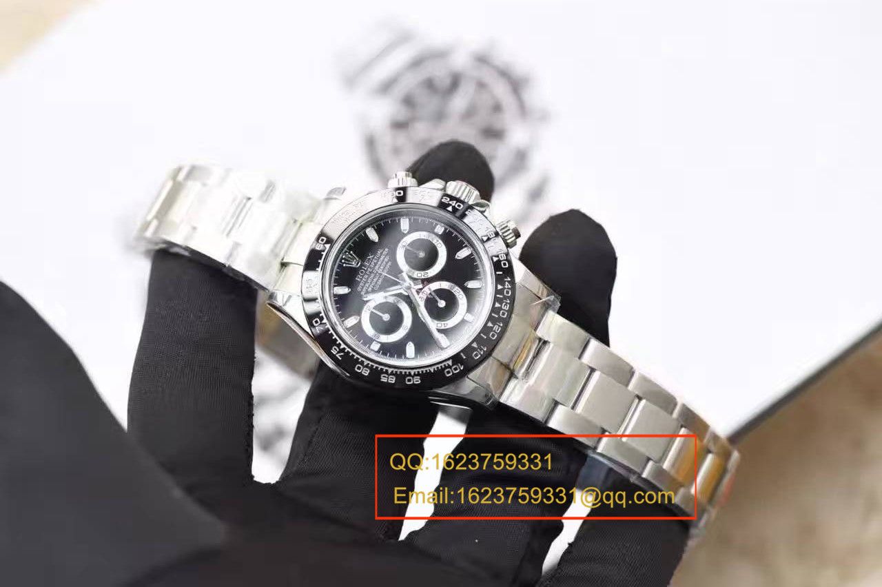 【N Factory 最新V7版本】 Rolex  Cosmograph Daytona  Ditongna 复刻高仿116500LN-78590黑盘机械手表 / RBF003