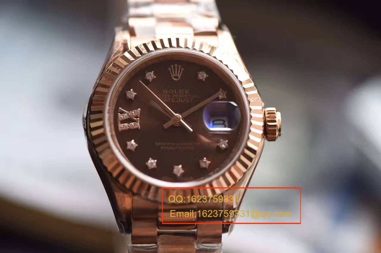 【SY Factory 一比一超A高仿手表】 Rolex 女装  Datejust 系列279171巧克力色表盘女士 wrist watch  / RBA182