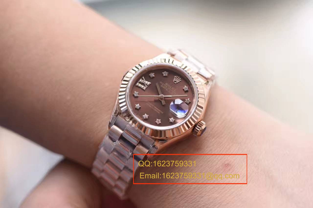 【SY Factory 一比一超A高仿手表】 Rolex 女装  Datejust 系列279171巧克力色表盘女士 wrist watch  / RBA182
