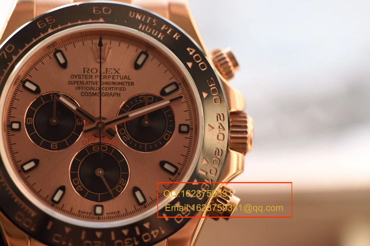 【独家视频测评JF Factory 1:1 top 复刻手表】 Rolex  Cosmograph Daytona  Ditongna 系列116515LN粉盘 wrist watch  / RBC149