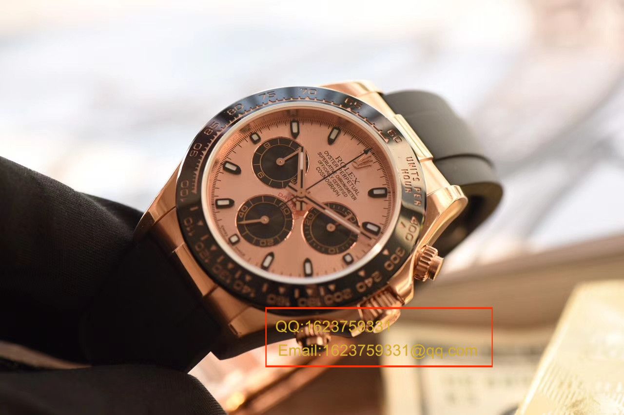 【独家视频测评JF Factory 1:1 top 复刻手表】 Rolex  Cosmograph Daytona  Ditongna 系列116515LN粉盘 wrist watch  / RBC149
