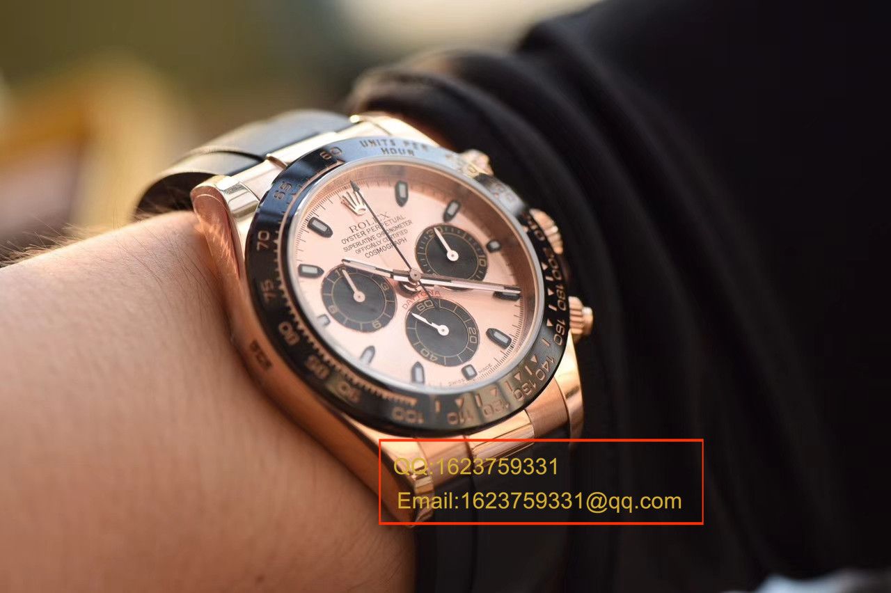 【独家视频测评JF Factory 1:1 top 复刻手表】 Rolex  Cosmograph Daytona  Ditongna 系列116515LN粉盘 wrist watch  / RBC149