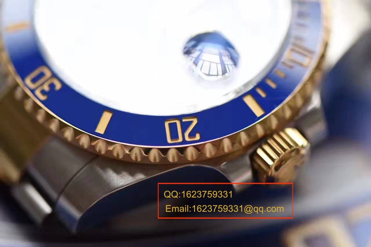 【独家视频测评JF Factory 1:1超A高仿手表】 Rolex  Submariner 型系列116613LB-97203间金蓝金水鬼 wrist watch  / RBG157