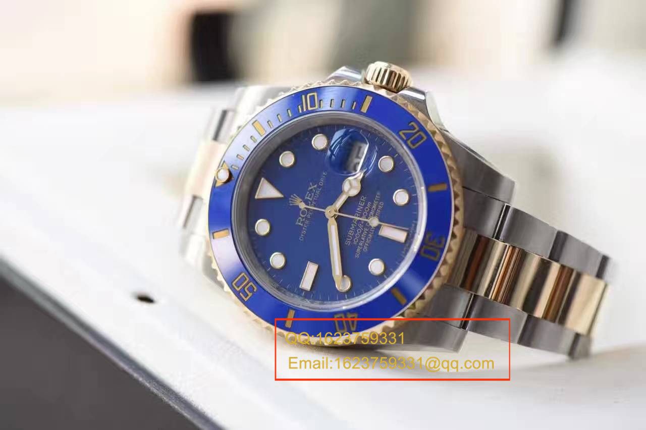 【独家视频测评N Factory V7版一比一高精仿手表】 Rolex  Submariner 型系列116613LB-97203包18K真金蓝水鬼王 / RCF143