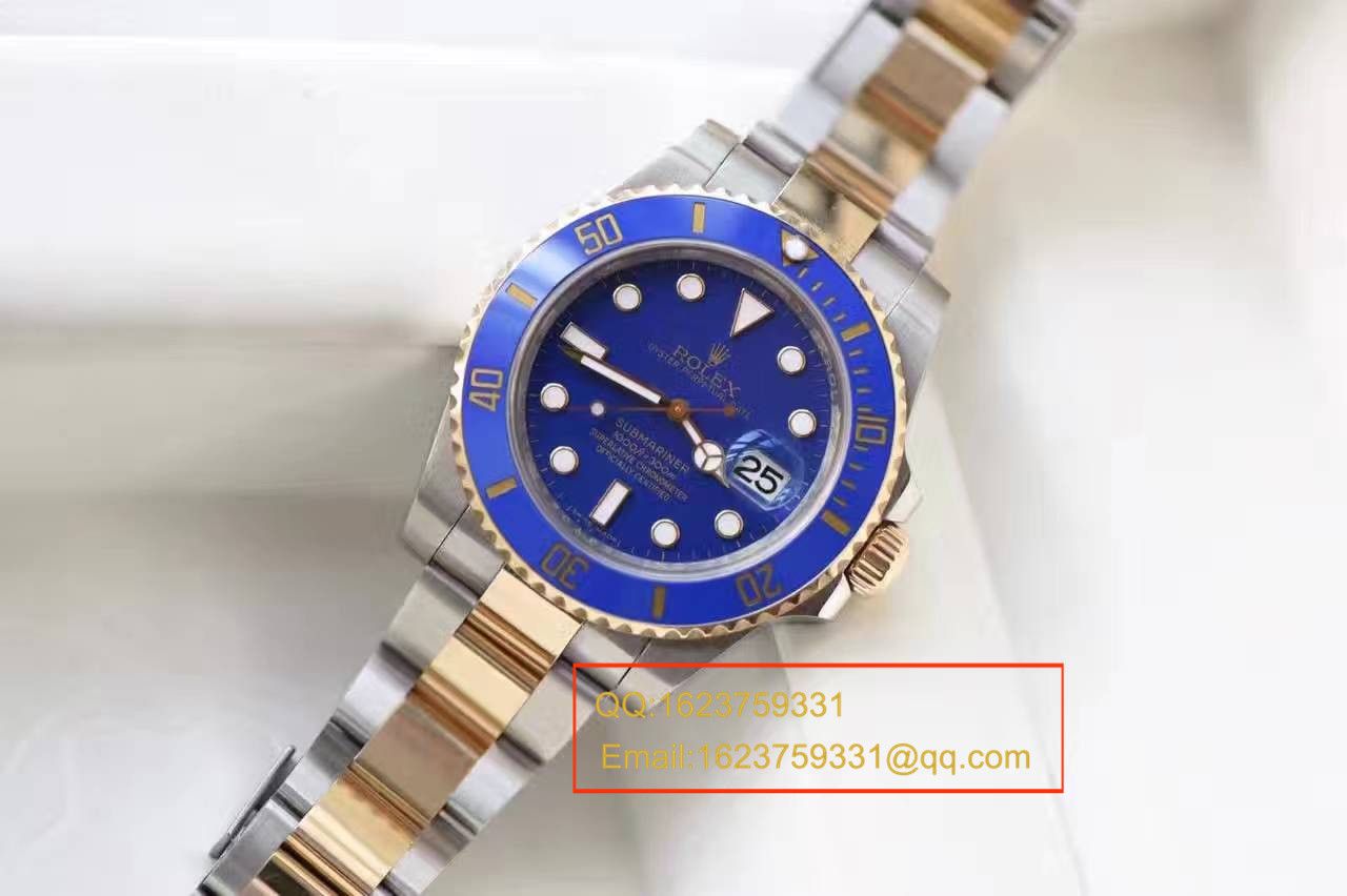 【独家视频测评N Factory V7版一比一高精仿手表】 Rolex  Submariner 型系列116613LB-97203包18K真金蓝水鬼王 / RCF143