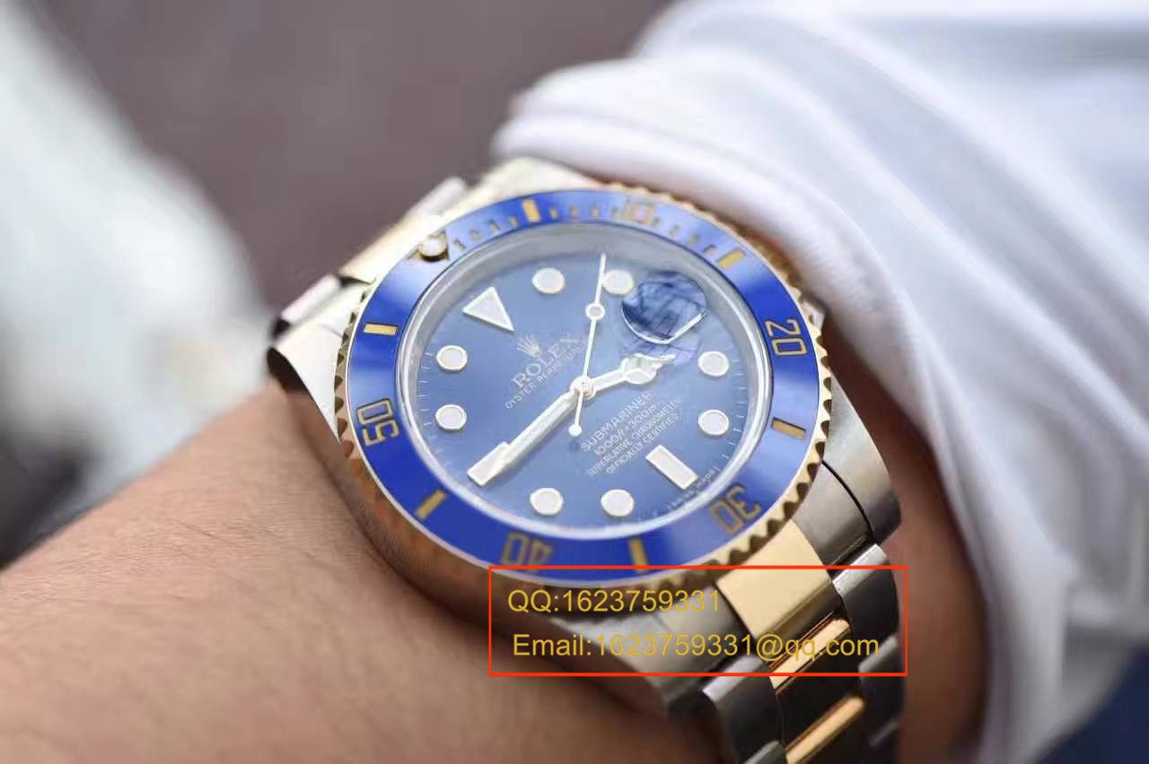 【独家视频测评N Factory V7版一比一高精仿手表】 Rolex  Submariner 型系列116613LB-97203包18K真金蓝水鬼王 / RCF143