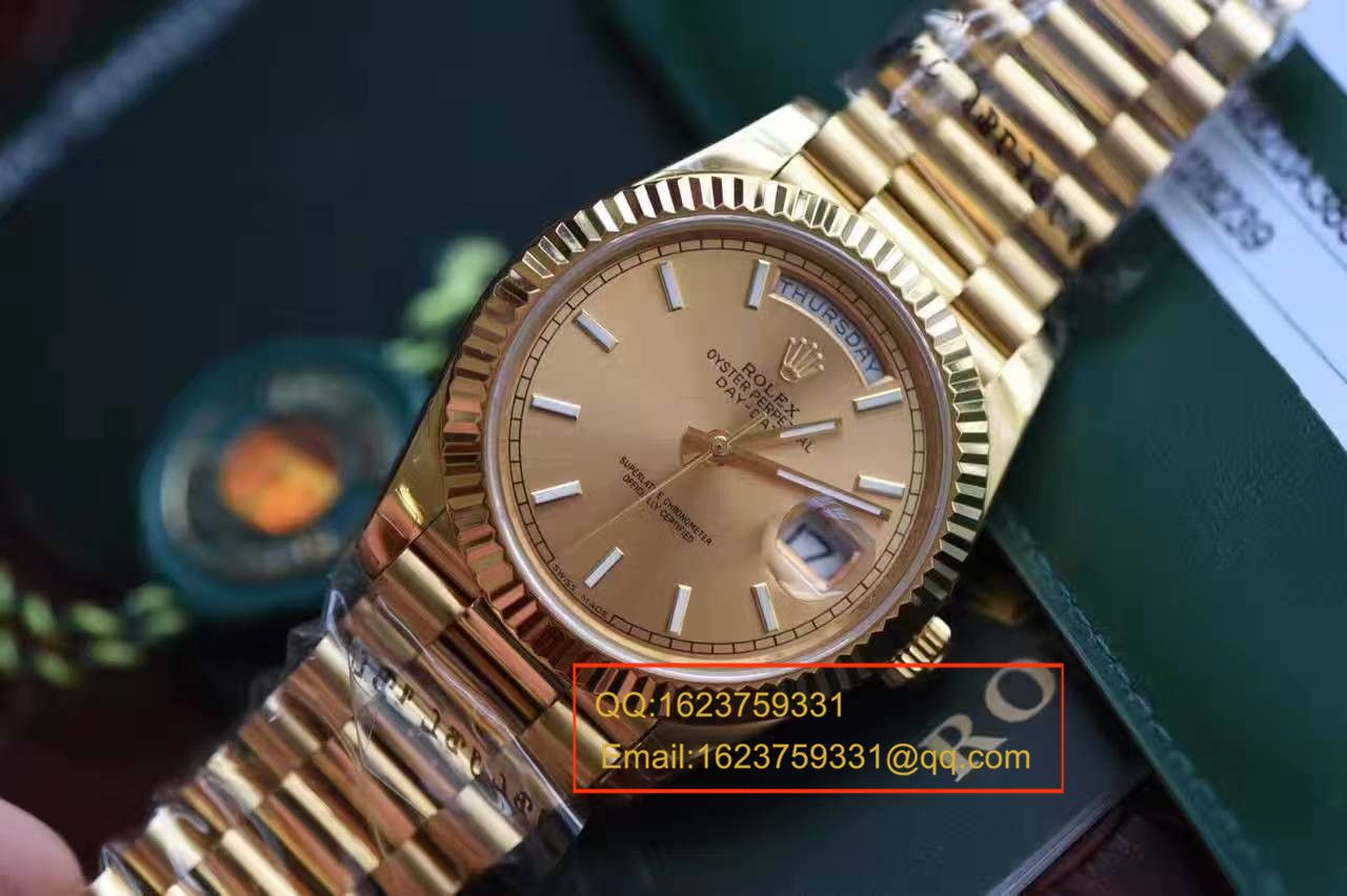 【EW Factory 1:1 top 复刻高仿手表】 Rolex  Day-Date 型系列228238香槟色表盘 wrist watch  / RBA120