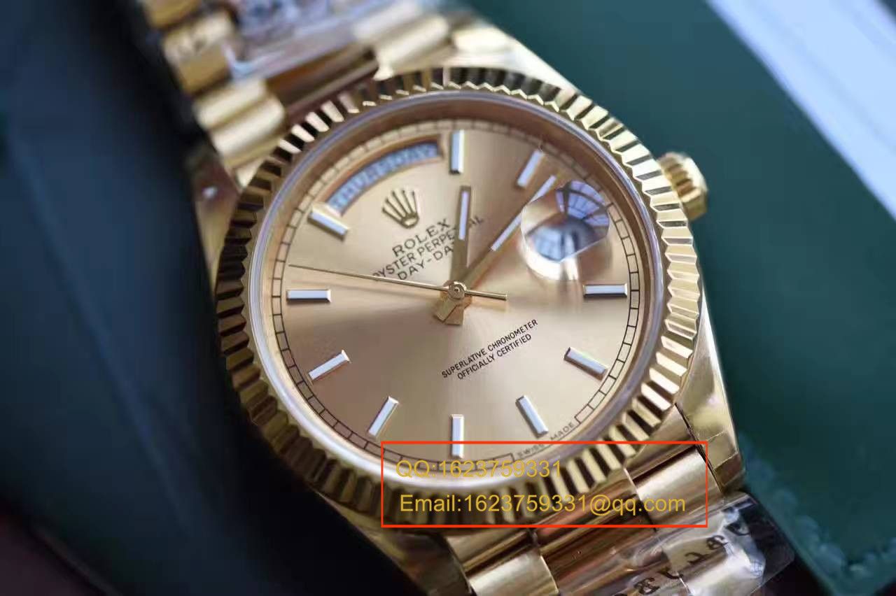 【EW Factory 1:1 top 复刻高仿手表】 Rolex  Day-Date 型系列228238香槟色表盘 wrist watch  / RBA120