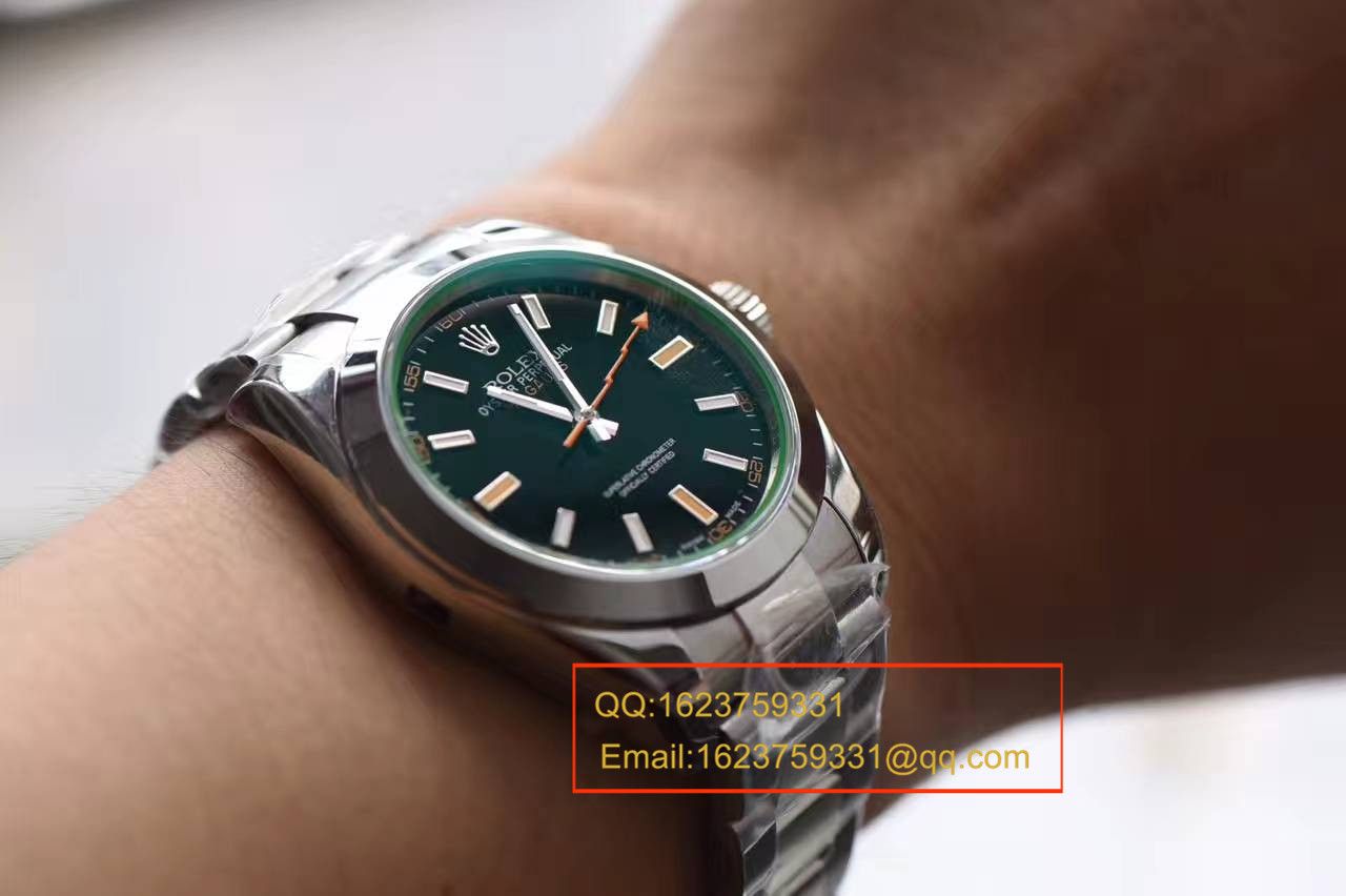 【N Factory 一比一超A高精仿手表】 Rolex 闪电闪电绿玻璃MILGAUSS 116400 最高版本 / RBA186