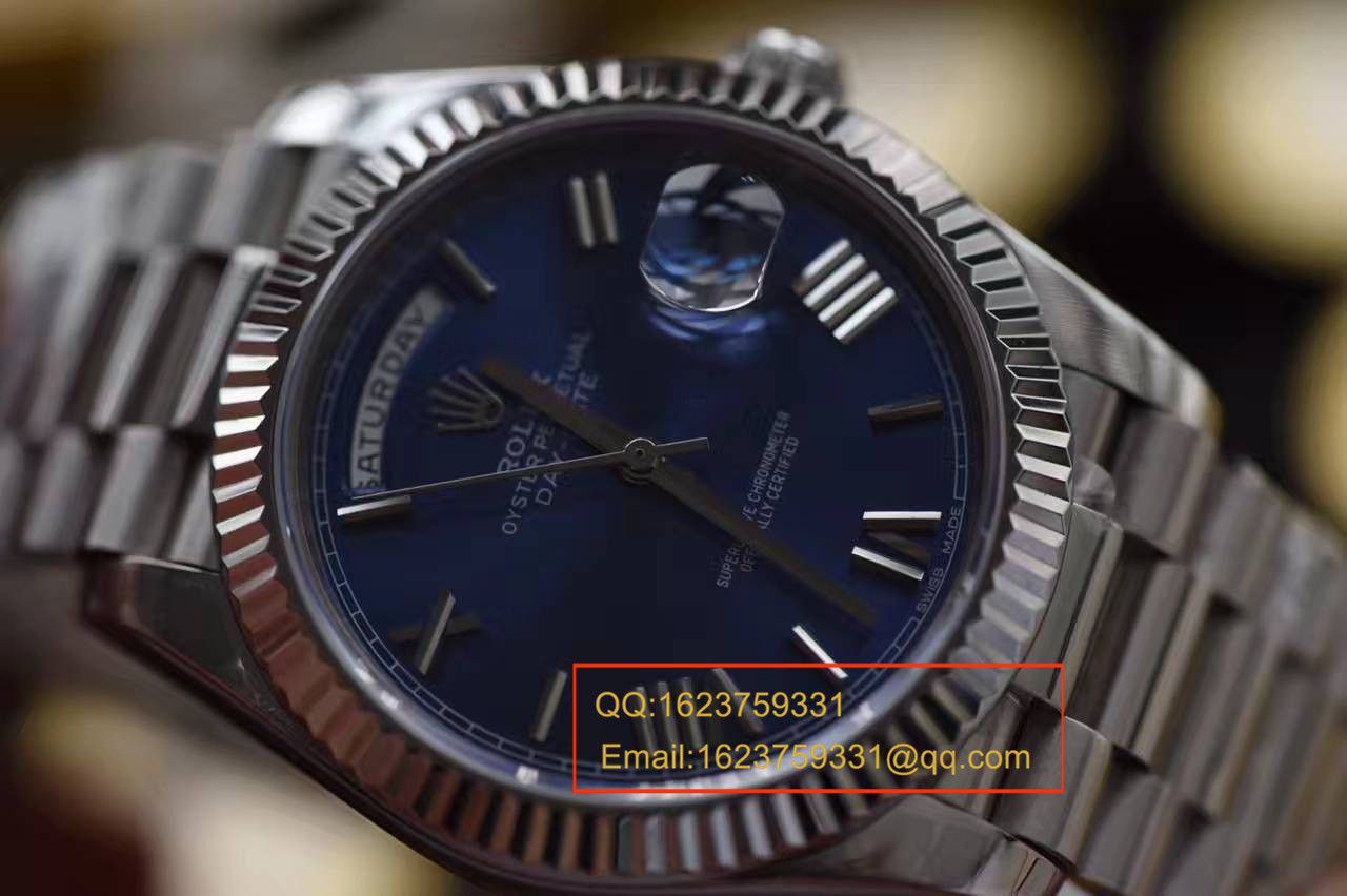 【独家 Video analysis EW Factory 1:1超A高仿手表】 Rolex  Day-Date 型系列228239蓝盘 wrist watch  / RBA112A