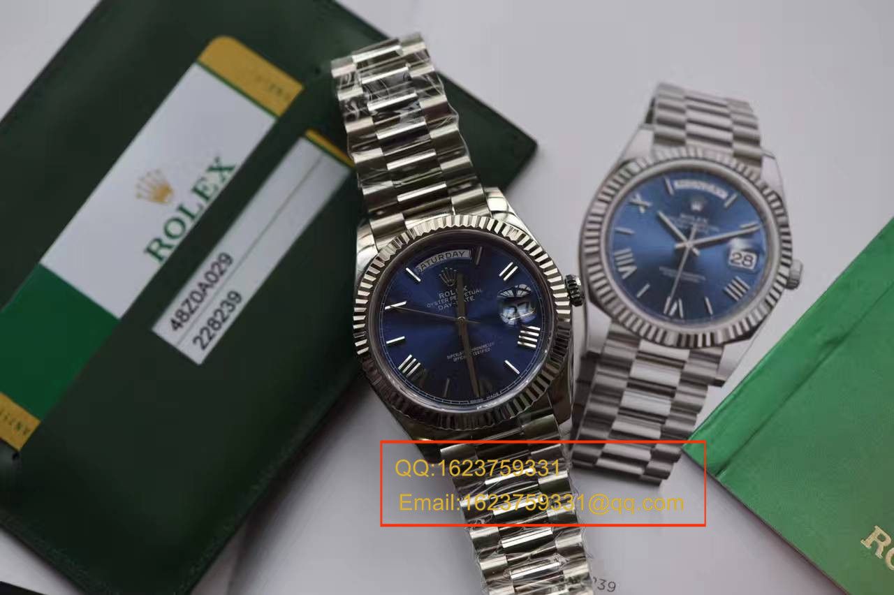 【独家 Video analysis EW Factory 1:1超A高仿手表】 Rolex  Day-Date 型系列228239蓝盘 wrist watch  / RBA112A