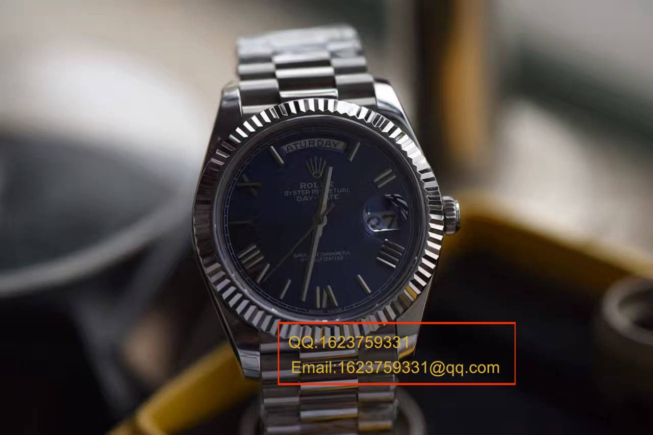 【独家 Video analysis EW Factory 1:1超A高仿手表】 Rolex  Day-Date 型系列228239蓝盘 wrist watch  / RBA112A