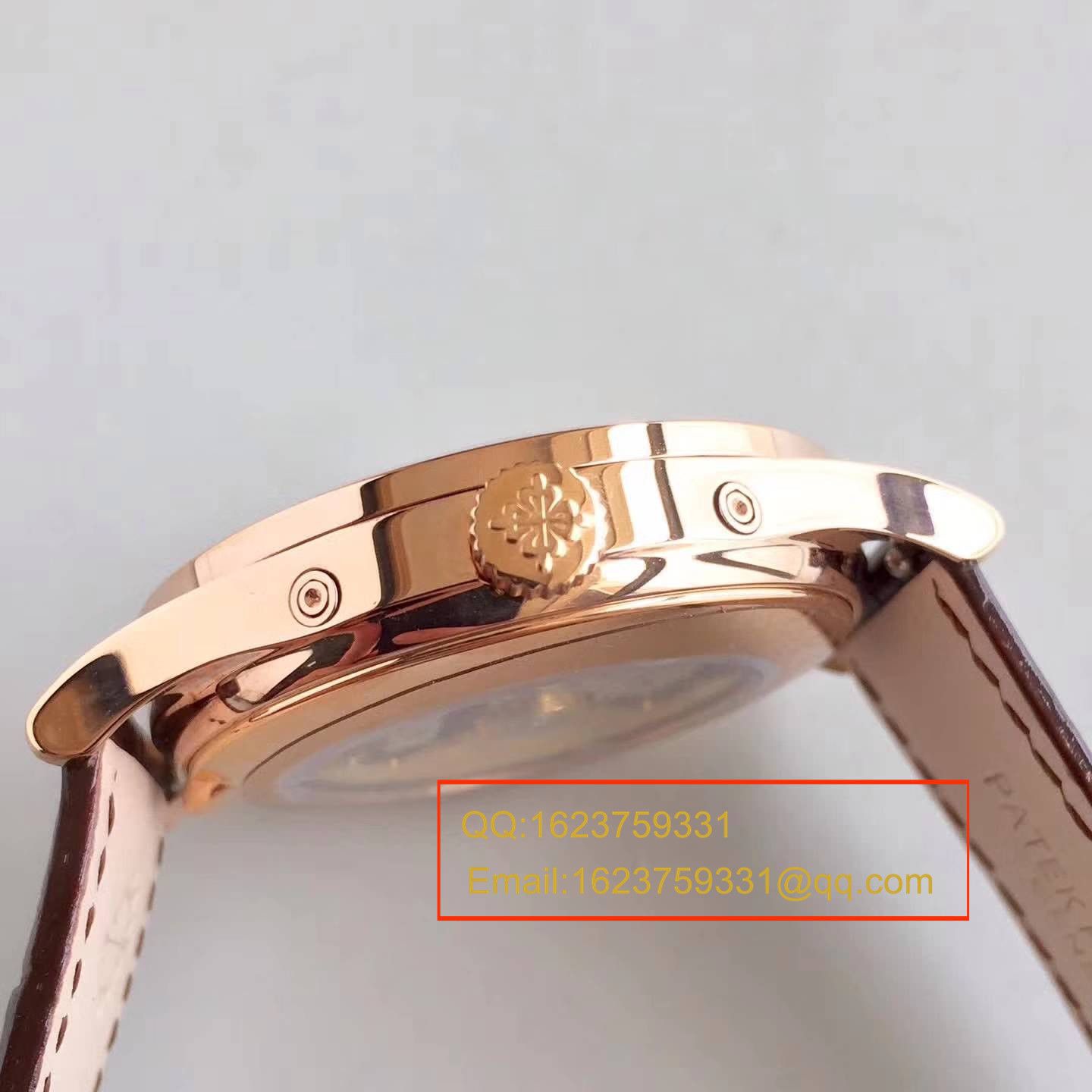 【台湾 Factory 1:1超A高仿 wrist watch 】 PATEK PHILIPPE 复杂功能计时系列5396/1R-001 月相皮带款玫瑰金 wrist watch  / BD209
