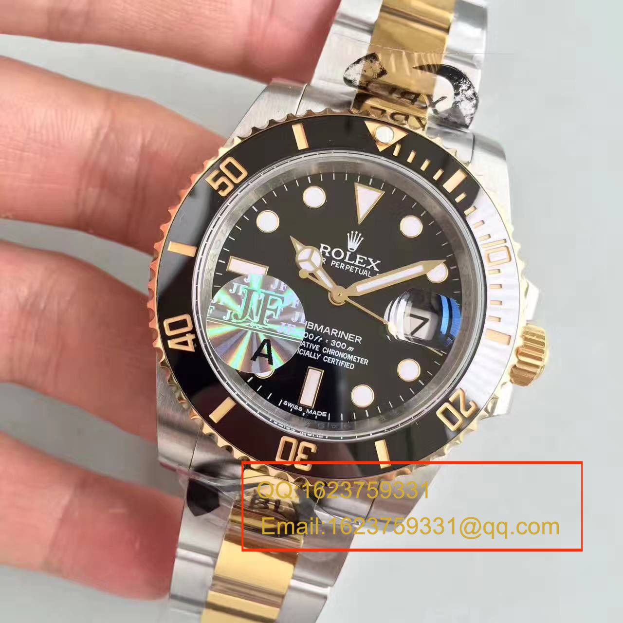 【JF Factory 一比一超A高仿手表】 Rolex  Submariner 型系列116613-LN-97203间金水鬼 wrist watch  / RBG029