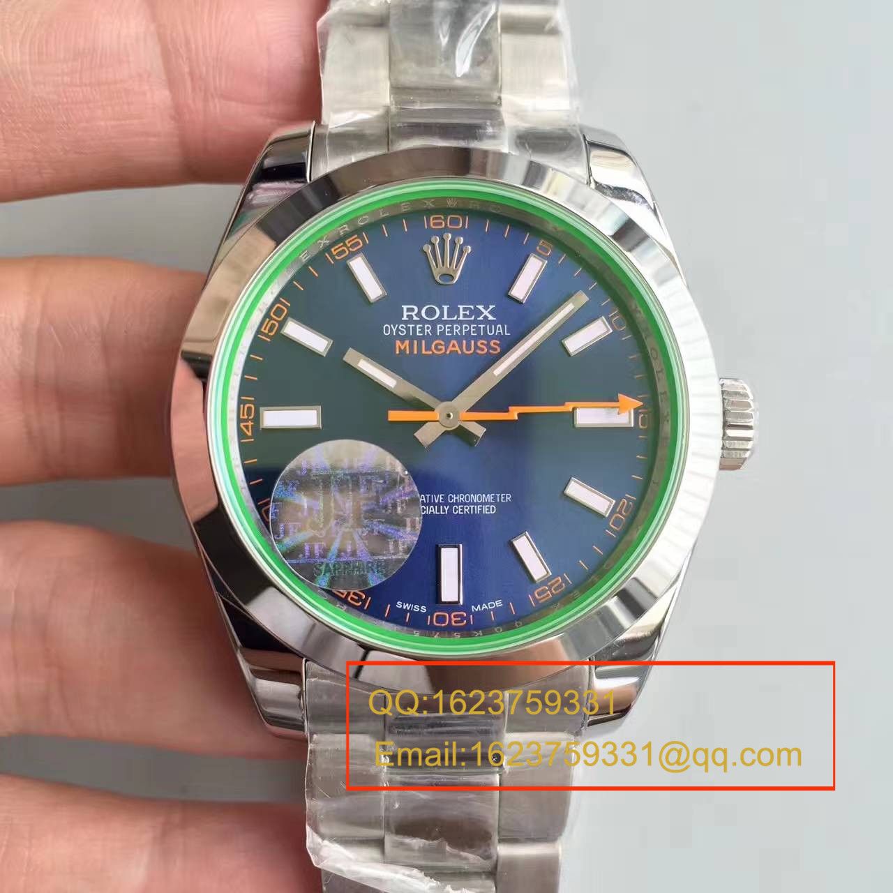 【JF Factory 1:1高精仿手表】 Rolex MILGAUSS系列116400-GV-72400蓝盘 wrist watch 《蓝色闪电》 / R001