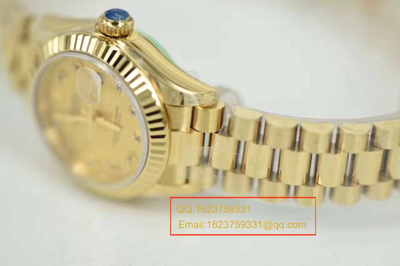 【SY Factory 一比一 top 复刻高仿手表】 Rolex 女装  Datejust 系列279178香槟色镶钻 wrist watch  / R185