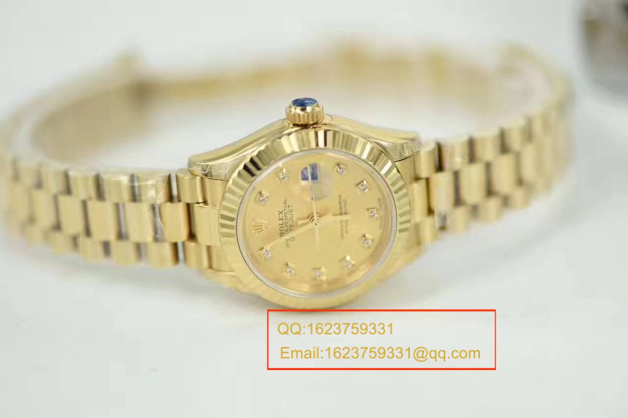 【SY Factory 一比一 top 复刻高仿手表】 Rolex 女装  Datejust 系列279178香槟色镶钻 wrist watch  / R185