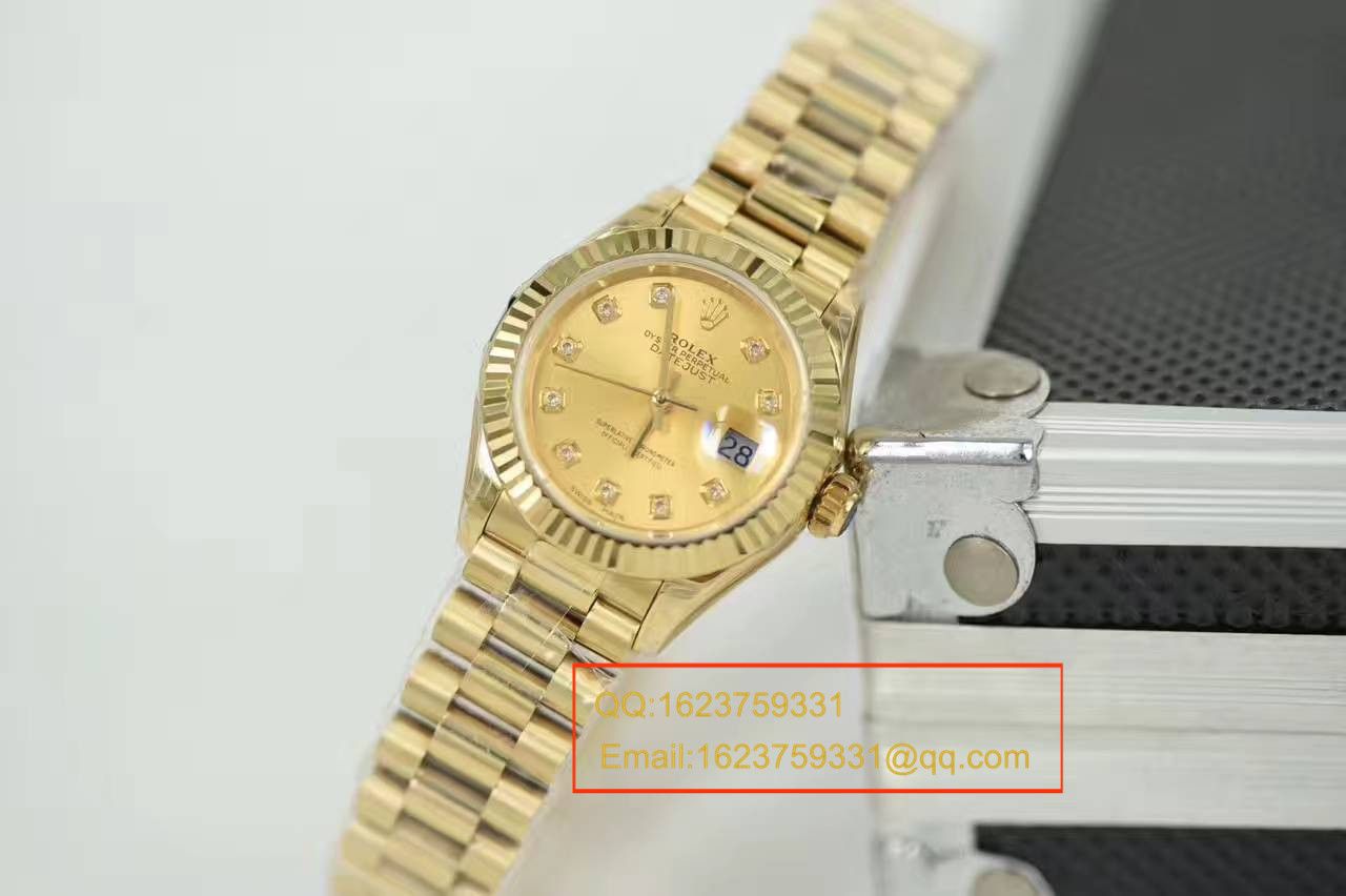 【SY Factory 一比一 top 复刻高仿手表】 Rolex 女装  Datejust 系列279178香槟色镶钻 wrist watch  / R185
