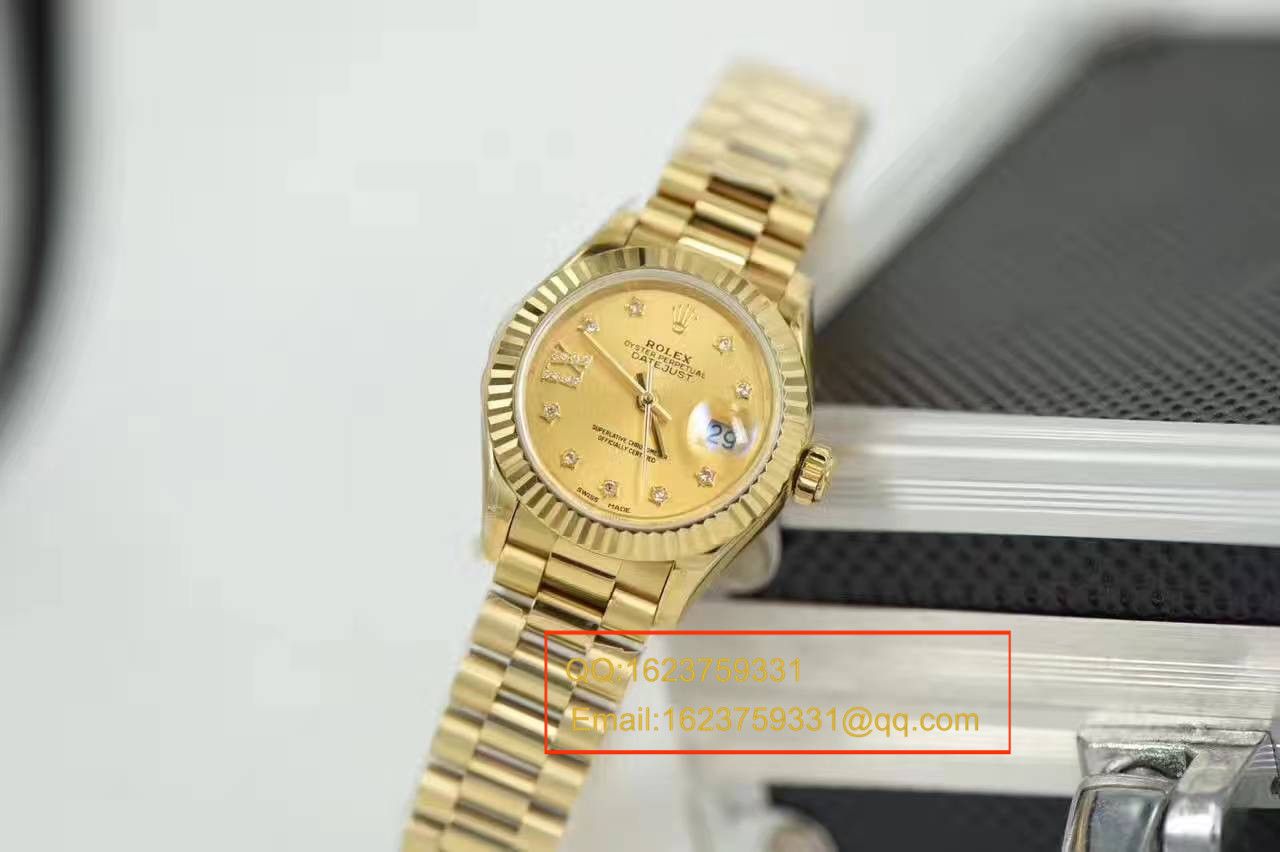 【SY Factory 一比一超A高仿手表】 Rolex 女装  Datejust 系列279178香槟色女士 wrist watch  / RB0126A