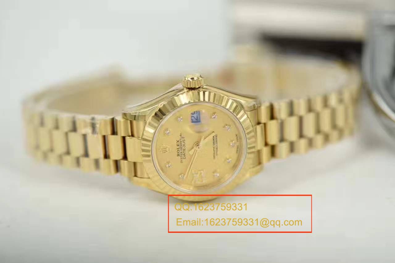 【SY Factory 一比一超A高仿手表】 Rolex 女装  Datejust 系列279178香槟色女士 wrist watch  / RB0126A
