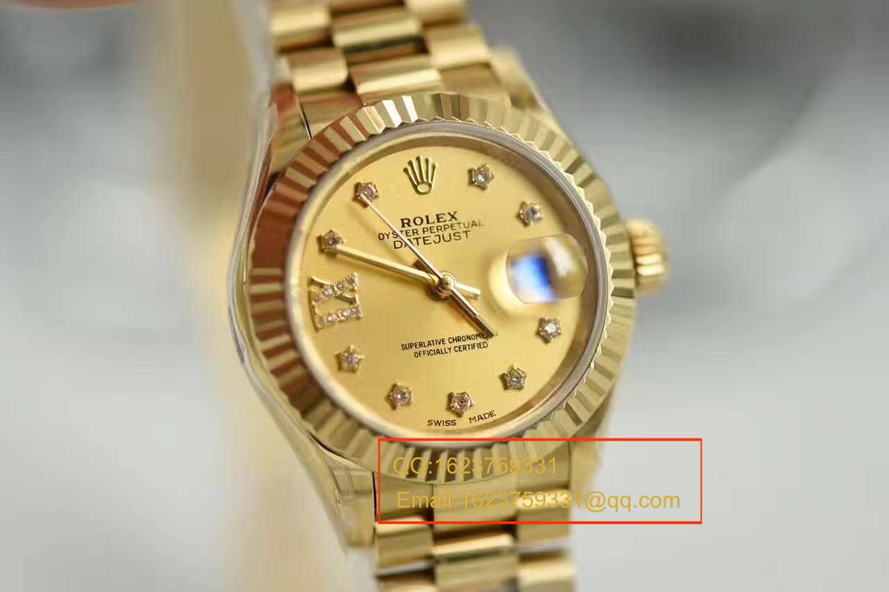 【SY Factory 一比一超A高仿手表】 Rolex 女装  Datejust 系列279178香槟色女士 wrist watch  / RB0126A