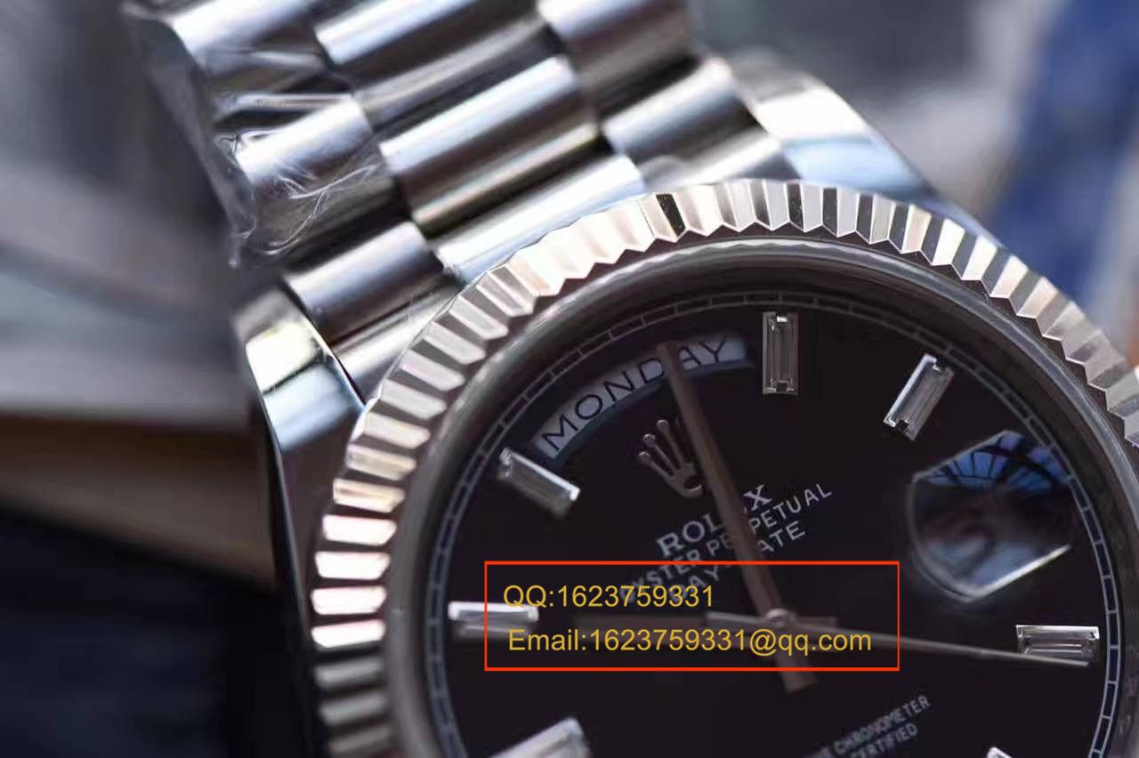 【台湾 Factory 一比一超A高仿手表】 Rolex  Day-Date 型系列228239黑色表盘钻钉 wrist watch  / RB0180