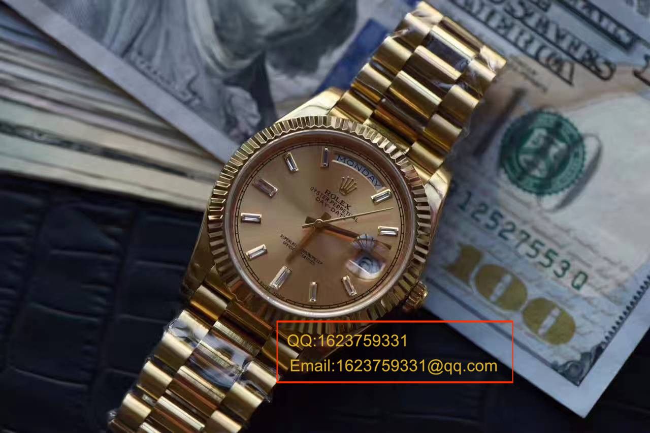 【台湾 Factory 一比一超A高仿手表】 Rolex  Day-Date 型系列228239黑色表盘钻钉 wrist watch  / RB0180