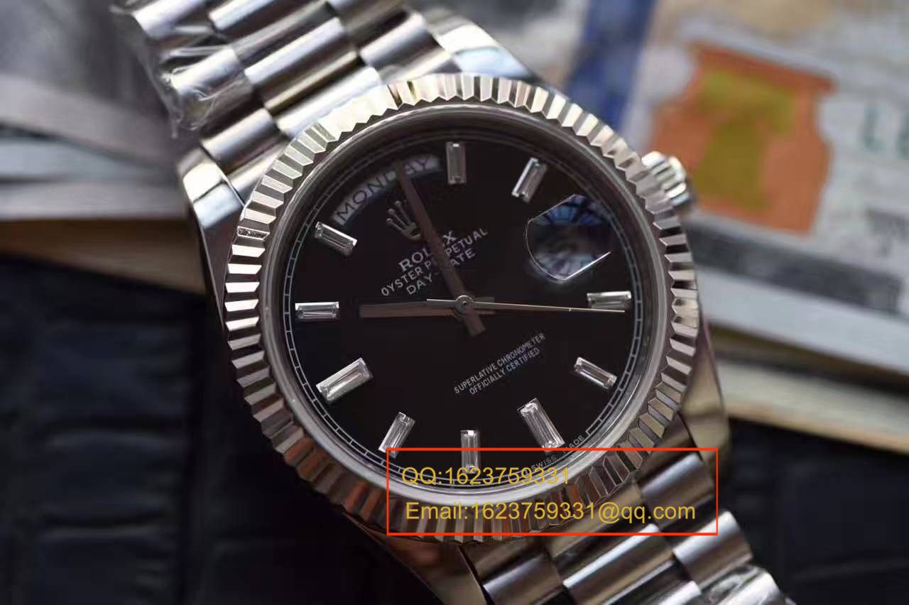 【台湾 Factory 一比一超A高仿手表】 Rolex  Day-Date 型系列228239黑色表盘钻钉 wrist watch  / RB0180