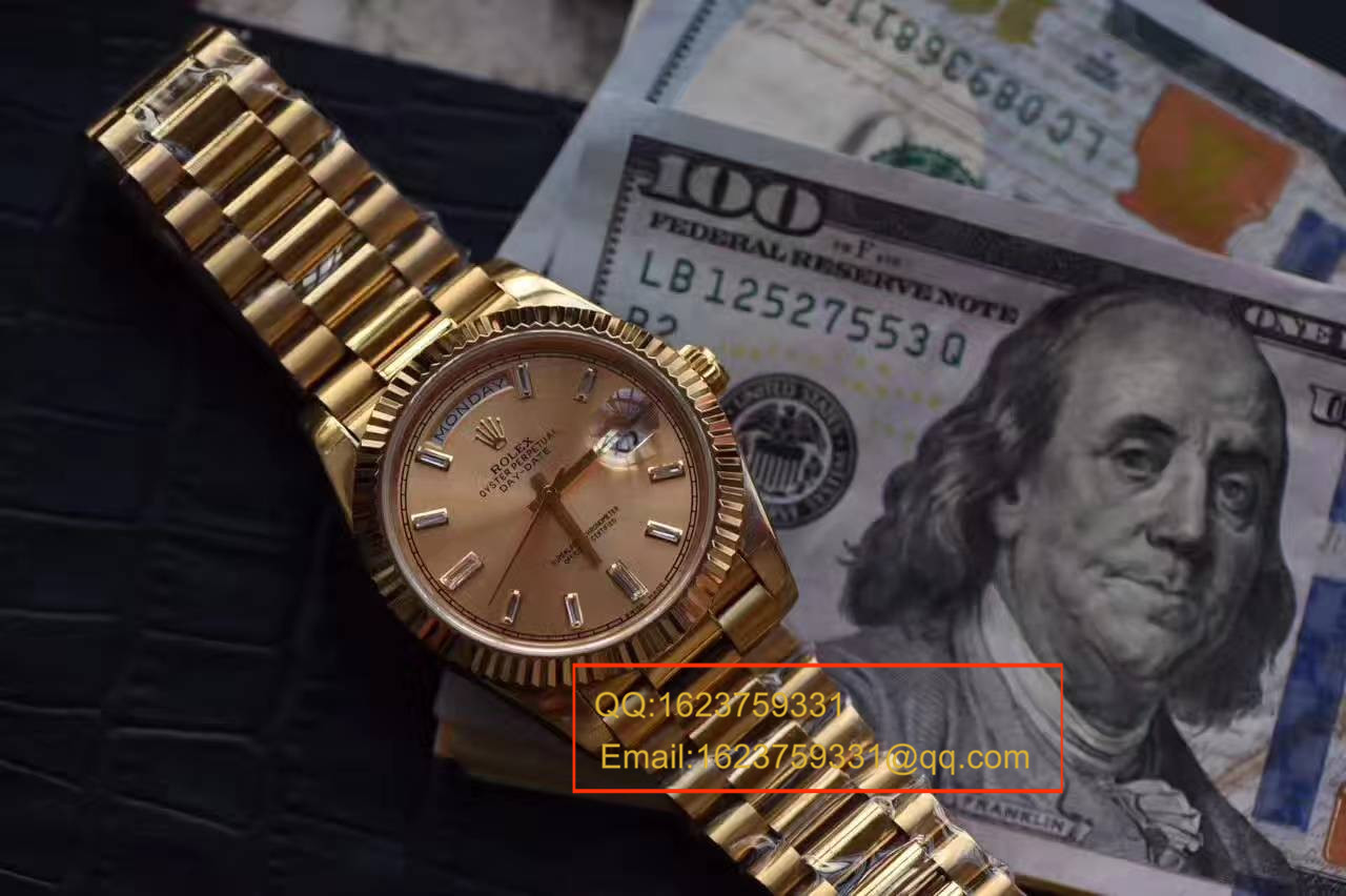 【台湾 Factory 一比一超A高精仿手表】 Rolex  Day-Date 型系列228238香槟色表盘钻钉 wrist watch  / RBA179