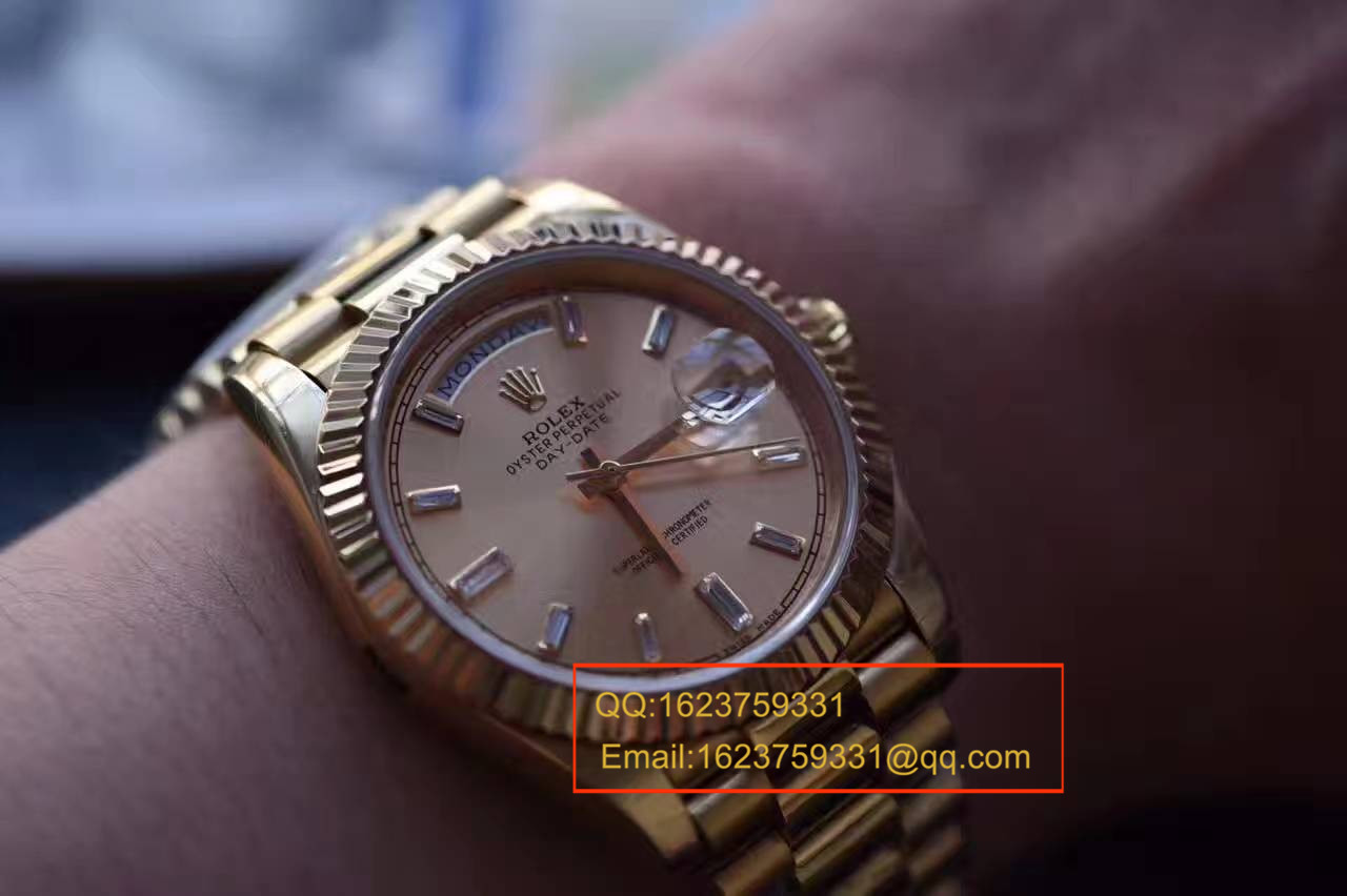 【台湾 Factory 一比一超A高精仿手表】 Rolex  Day-Date 型系列228238香槟色表盘钻钉 wrist watch  / RBA179
