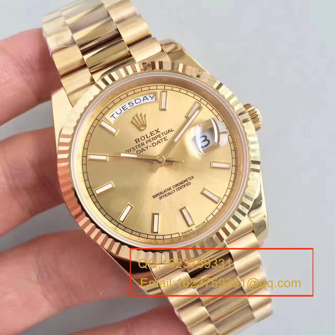 【N Factory 一比一复刻高仿手表】 Rolex  Day-Date 型系列228238金盘 wrist watch  / RBE169