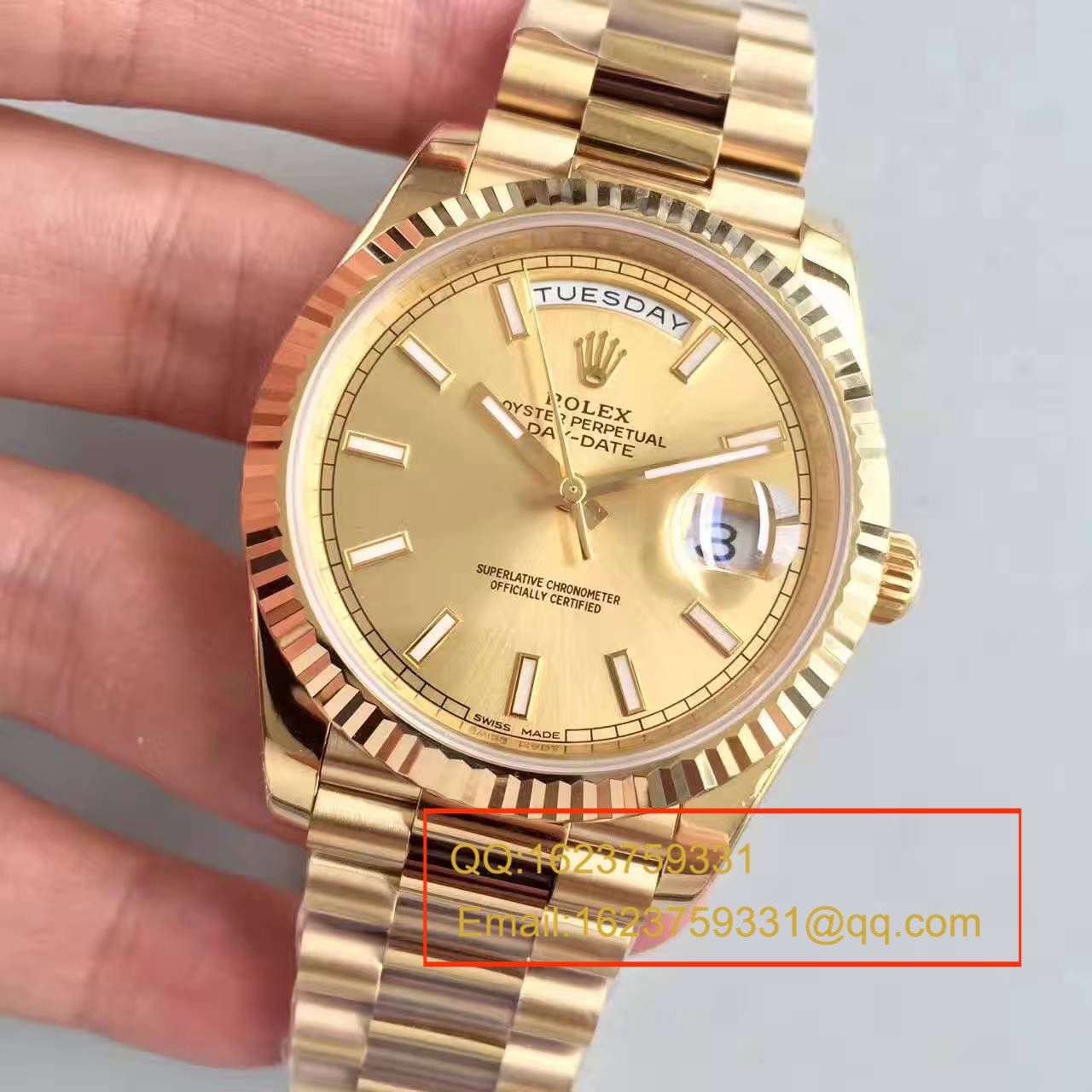 【N Factory 一比一复刻高仿手表】 Rolex  Day-Date 型系列228238金盘 wrist watch  / RBE169