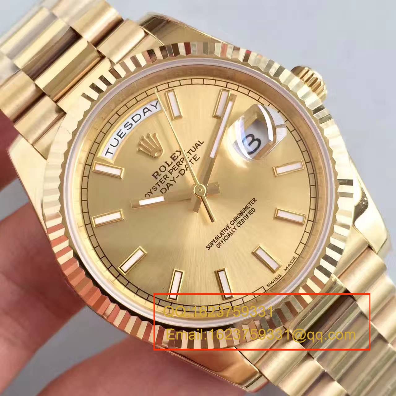 【N Factory 一比一复刻高仿手表】 Rolex  Day-Date 型系列228238金盘 wrist watch  / RBE169