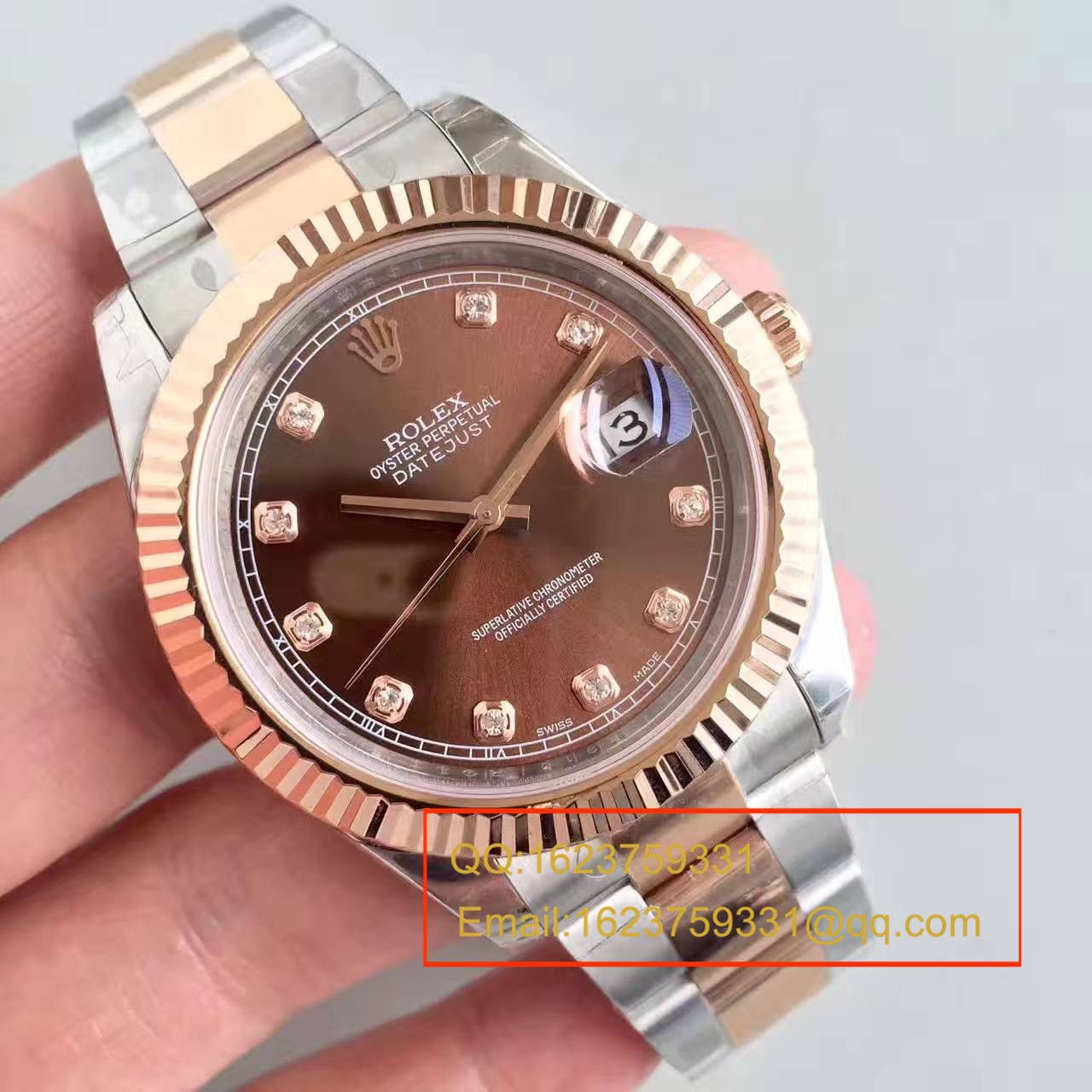 【NOOB Factory 1:1 top 复刻手表】 Rolex   Datejust 系列126331巧克力盘镶钻 wrist watch  / R161
