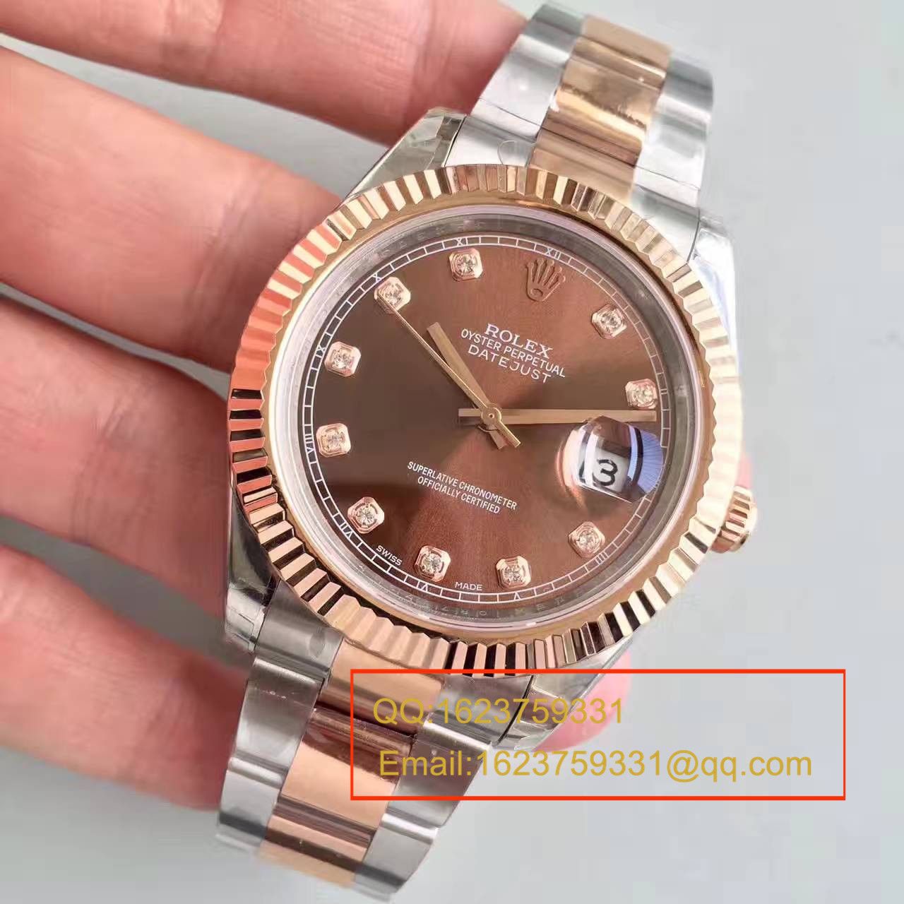 【NOOB Factory 1:1 top 复刻手表】 Rolex   Datejust 系列126331巧克力盘镶钻 wrist watch  / R161