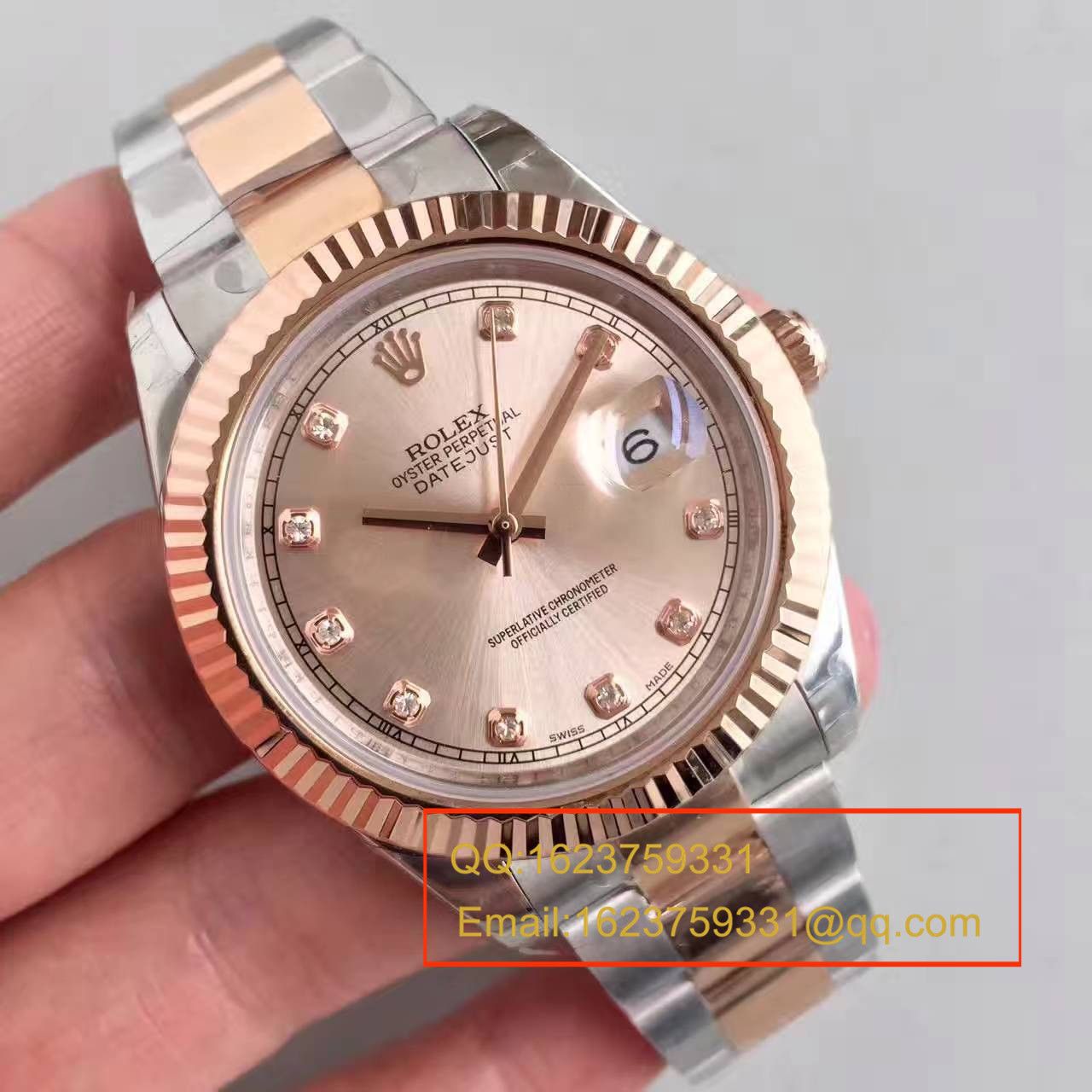 【NOOB Factory 一比一高仿手表】 Rolex   Datejust 系列126331粉盘镶钻 wrist watch  / R164