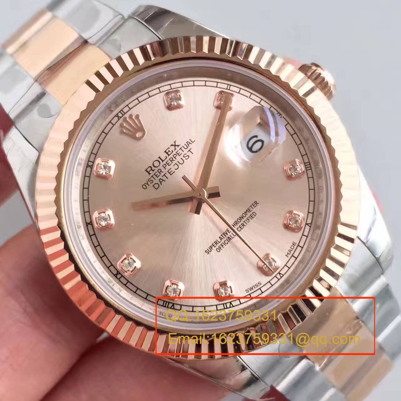 【NOOB Factory 一比一高仿手表】 Rolex   Datejust 系列126331粉盘镶钻 wrist watch  / R164