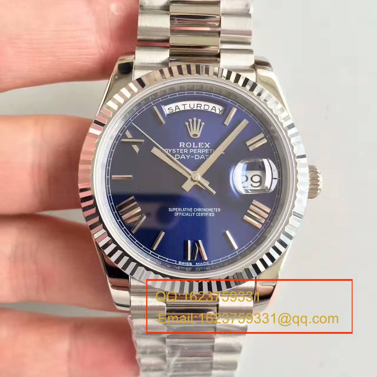 【 Video analysis NOOB Factory 一比一高仿】 Rolex  Day-Date 型系列228239蓝盘男士机械手表 / RBE068