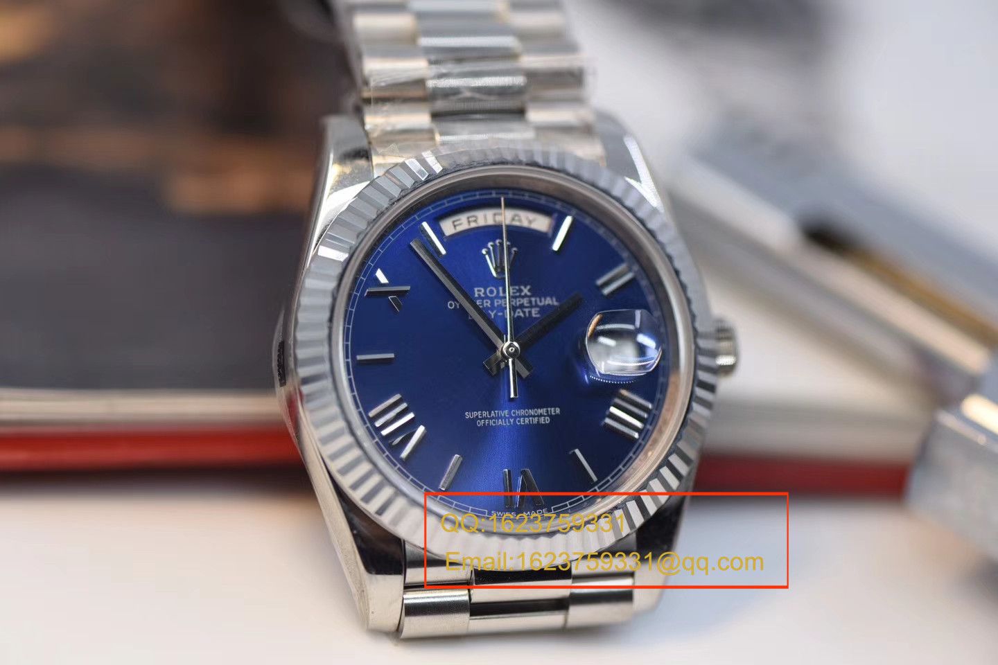 【 Video analysis NOOB Factory 一比一高仿】 Rolex  Day-Date 型系列228239蓝盘男士机械手表 / RBE068