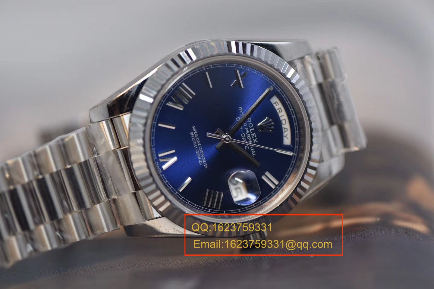 【 Video analysis NOOB Factory 一比一高仿】 Rolex  Day-Date 型系列228239蓝盘男士机械手表 / RBE068