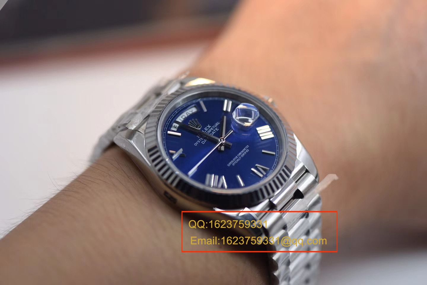 【 Video analysis NOOB Factory 一比一高仿】 Rolex  Day-Date 型系列228239蓝盘男士机械手表 / RBE068