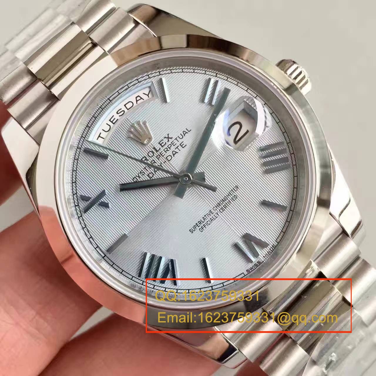 【N Factory 一比一超A高精仿手表】 Rolex  Day-Date 型系列228206冰蓝暗纹盘男士机械 wrist watch  / RBE067