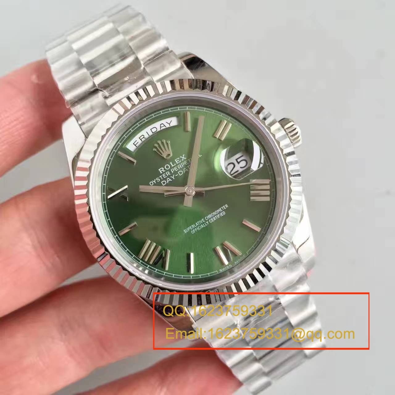 【N Factory 一比一超A高仿手表】 Rolex  Day-Date 型系列228239绿盘 wrist watch  / RBE065