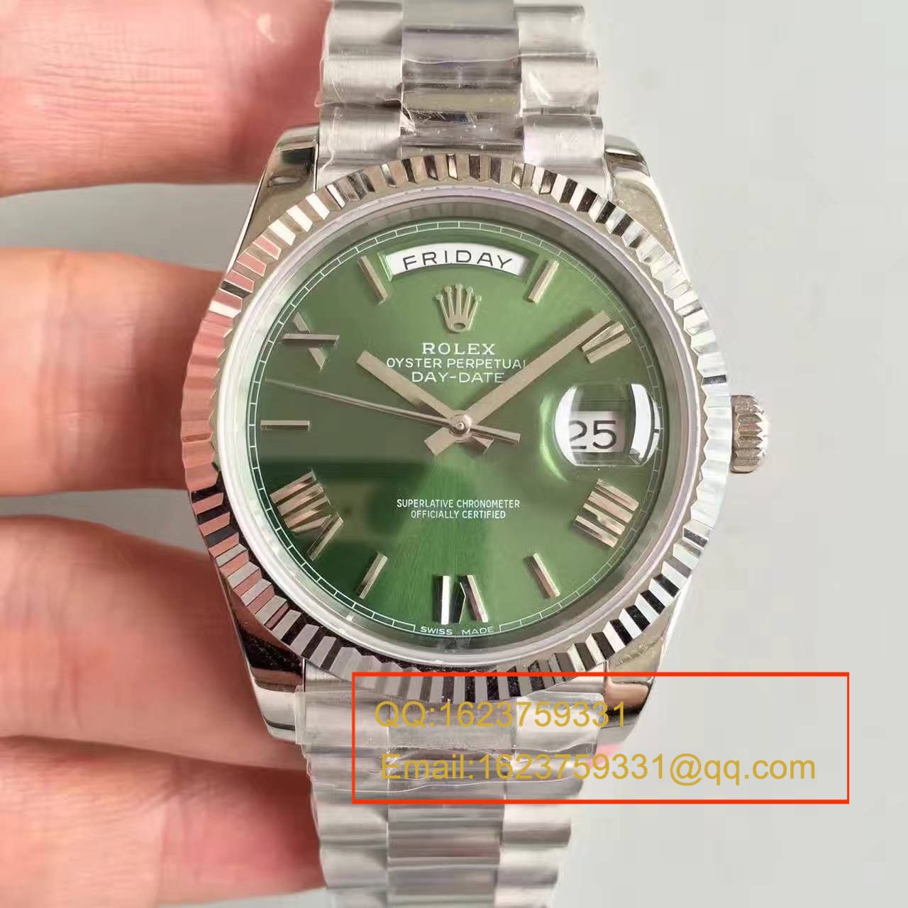 【N Factory 一比一超A高仿手表】 Rolex  Day-Date 型系列228239绿盘 wrist watch  / RBE065