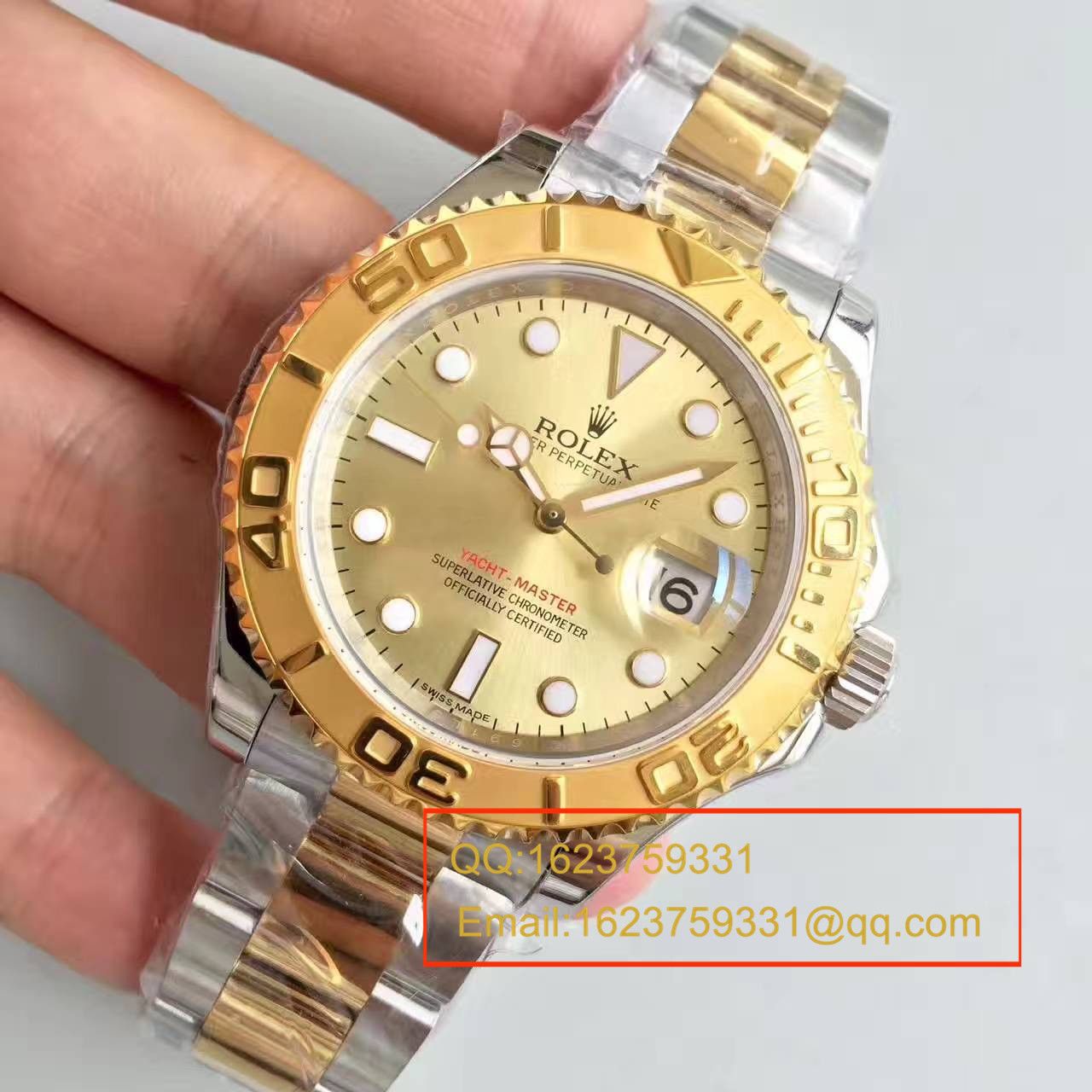 【JF Factory 一比一超A高仿手表】 Rolex  Yacht-Master 系列168623-78753 香槟色表盘 wrist watch  / RBc098