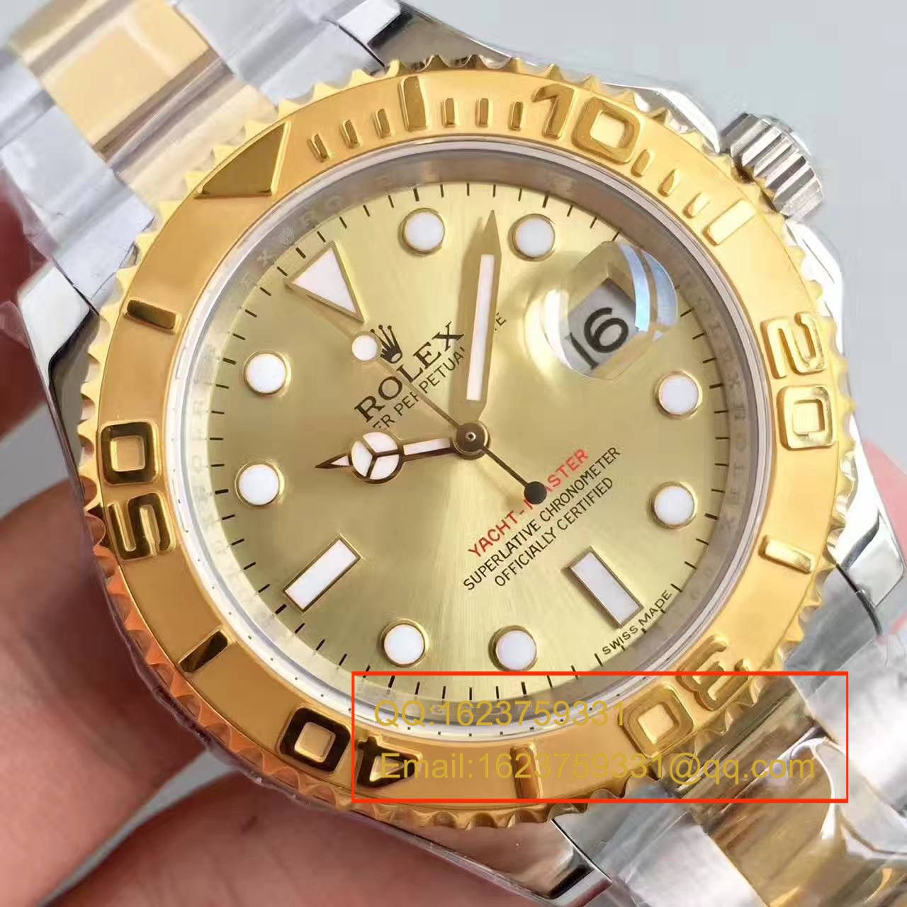 【JF Factory 一比一超A高仿手表】 Rolex  Yacht-Master 系列168623-78753 香槟色表盘 wrist watch  / RBc098