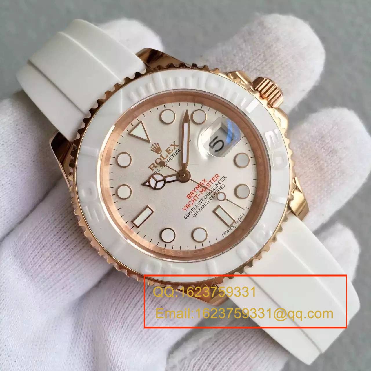 【NOOB Factory 一比一高仿手表】 Rolex  Rolex  Yacht-Master 系列116655-Oysterflex bracelet白盘 wrist watch  / R024