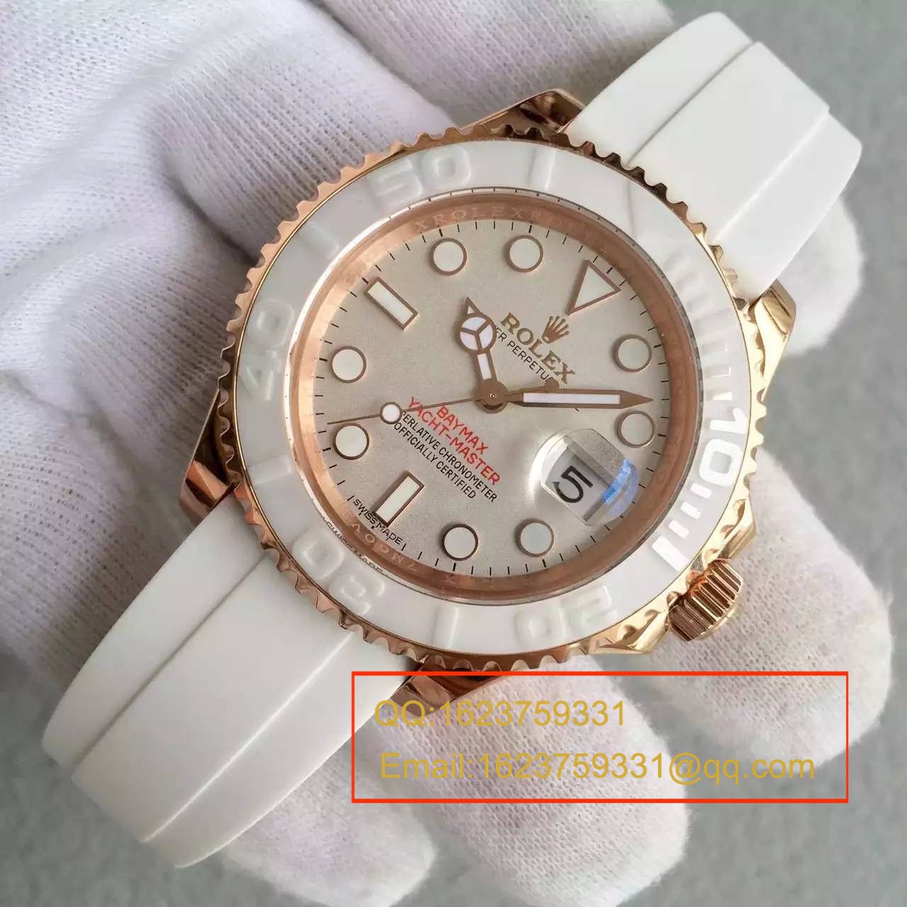 【NOOB Factory 一比一高仿手表】 Rolex  Rolex  Yacht-Master 系列116655-Oysterflex bracelet白盘 wrist watch  / R024