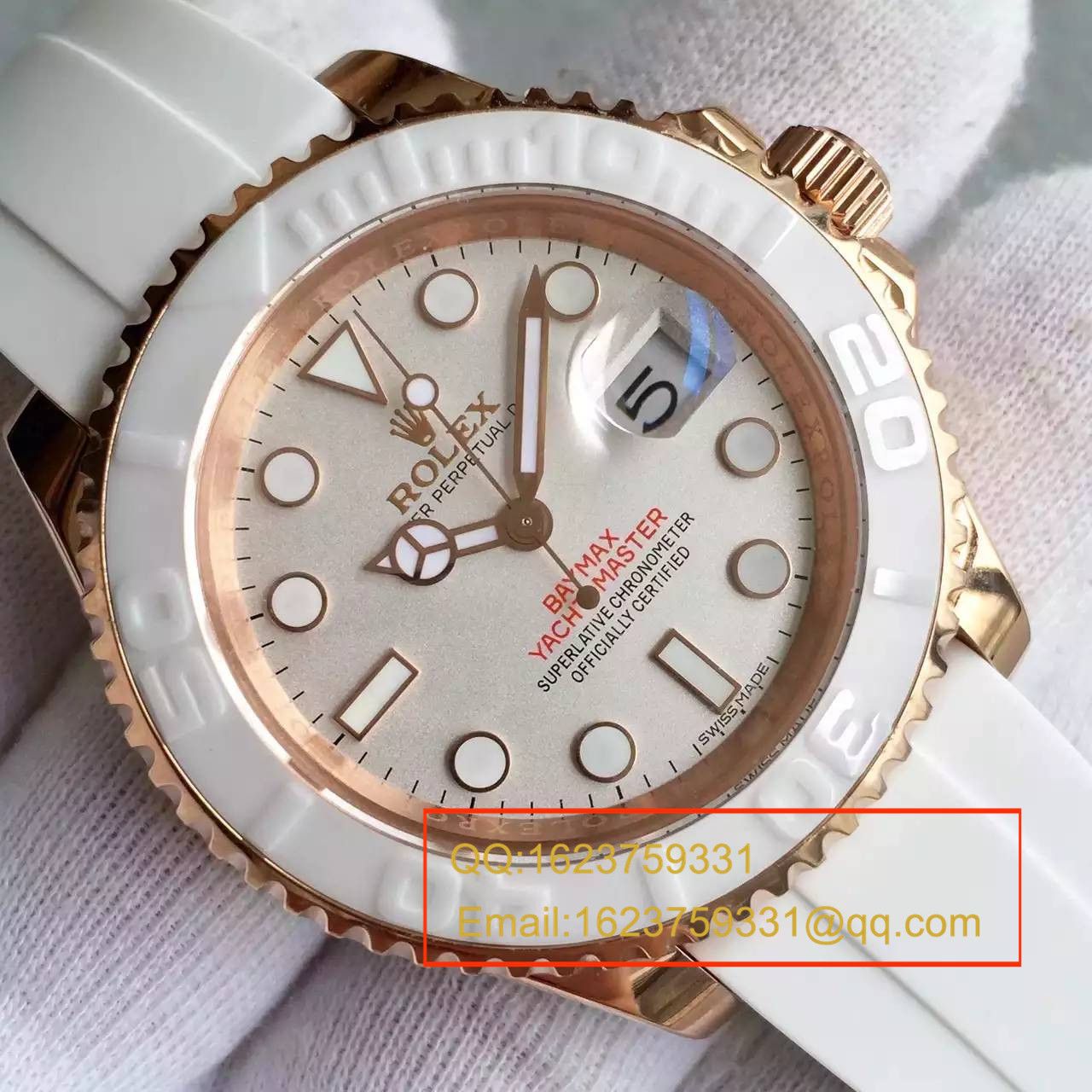 【NOOB Factory 一比一高仿手表】 Rolex  Rolex  Yacht-Master 系列116655-Oysterflex bracelet白盘 wrist watch  / R024